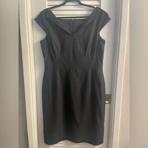 Antonio Melani Cap Sleeved Pin Striped Sheath Dress, Envelope V Neckline Size 14